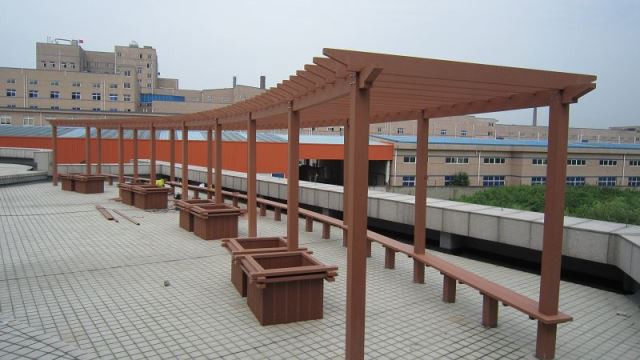 Balkon komposit kayu Pergola